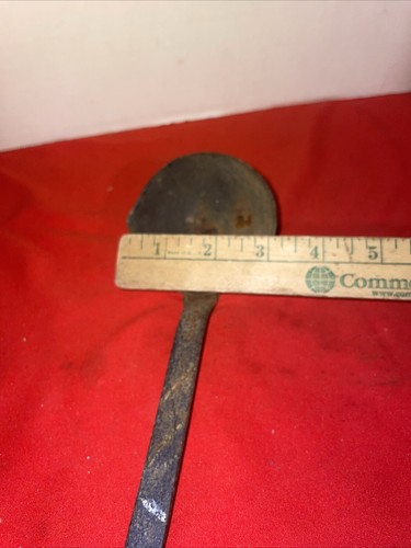 VINTAGE LEAD SMELTING MELTING LADLE SPOON 14”CAST IRON-Estate Find - Picture 8 of 10