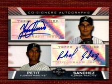 2007 Topps Co-Signers Dual Autographs #PS Yusmeiro Petit/Anibal Sanchez Marlins