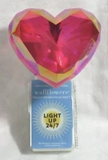 RARE! CRYSTAL HEART GEM WALLFLOWER HOLDER PLUG NIGHT LIGHT ruby red pink diamond
