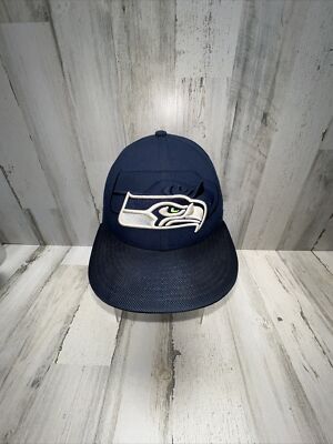 Seattle Seahawks Hat Fitted 1/8” New Era 59Fifty Flat Bill NFL Hat