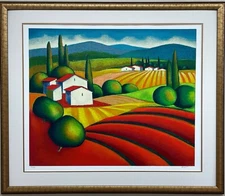 Sveta Esser "The Farm" Hand Signed Lmtd Edition Serigraph FRAMED ART NEW  