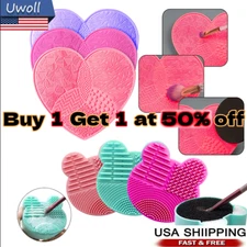 Silicone Makeup Brush Cleaner Pad Washing Scrubber Board Cleaning Mat Tool US
