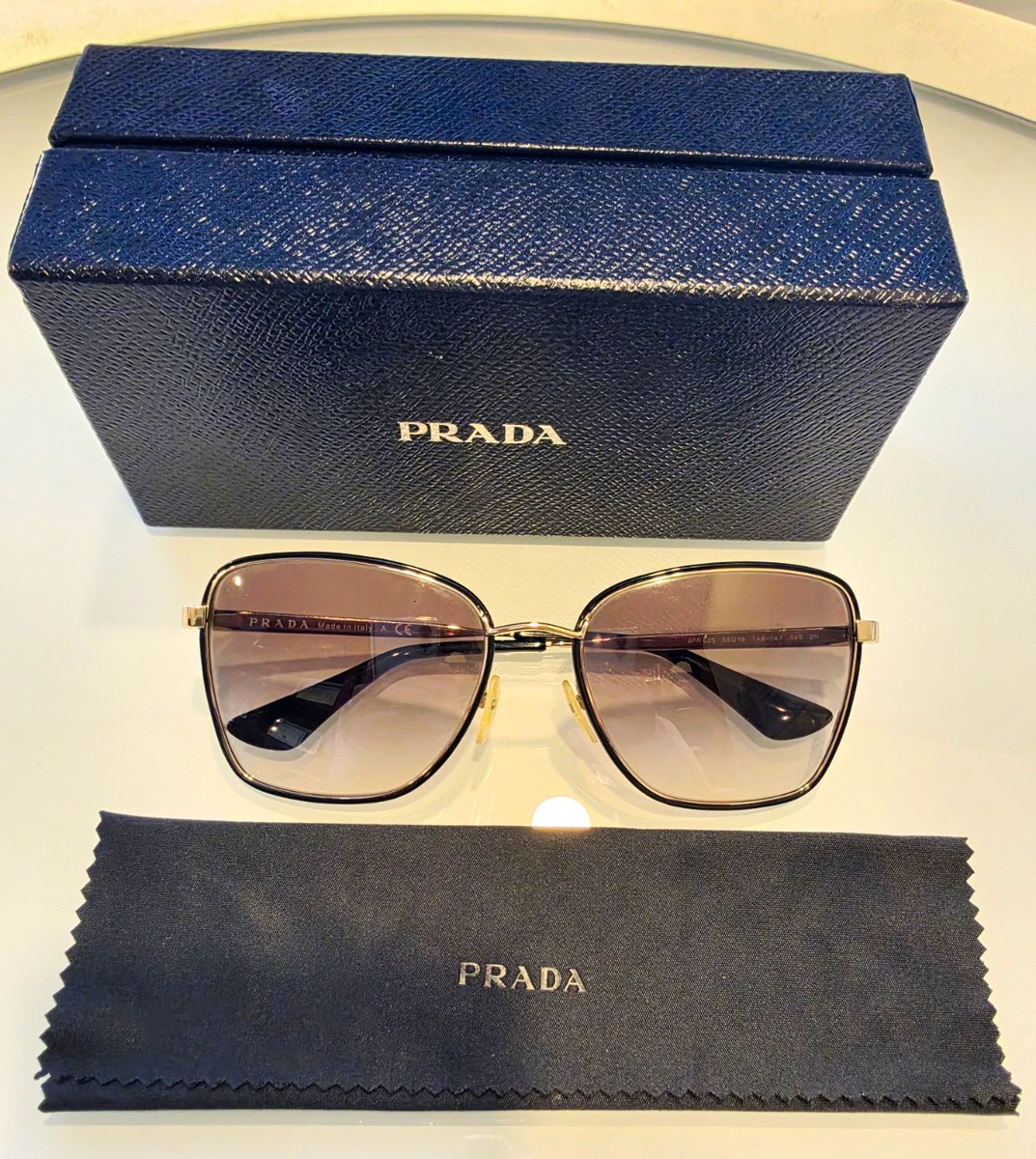 PRADA Gold Square Sunglasses for Women for sale | eBay