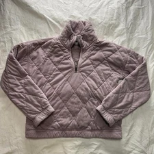 Abercrombie and Fitch Women's Half-Zip Quilted Fleece Lilic Jacket Sz XS Basic