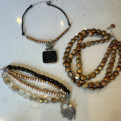 Silpada 3 Piece Jewelry Lot with 2 Necklaces & Bracelet Retired