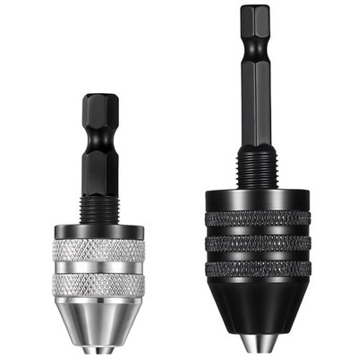 2 Pcs Keyless Drill Chuck Bit 1/4 Inch Hex Shank Fast Change Converter