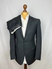 Fresh! ERMENEGILDO Z ZEGNA Striped Charcoal 100% Wool 2-Piece Suit 38US48IT