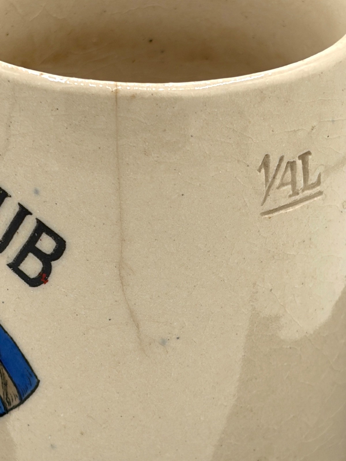 Antique AMERICAN CLUB HAVANA CUBA Mug  Made in Germany  US & Cuban Flags