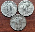 (3) Better Grade Standing Liberty 25c VF+ to EF Extremely Fine 1928 & 1930