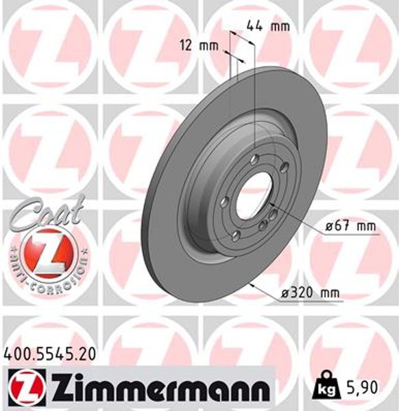 2X Bremsscheibe Coat Z Zimmermann 400.5545.20 FüR Mercedes W177 Klasse W247 V177-image
