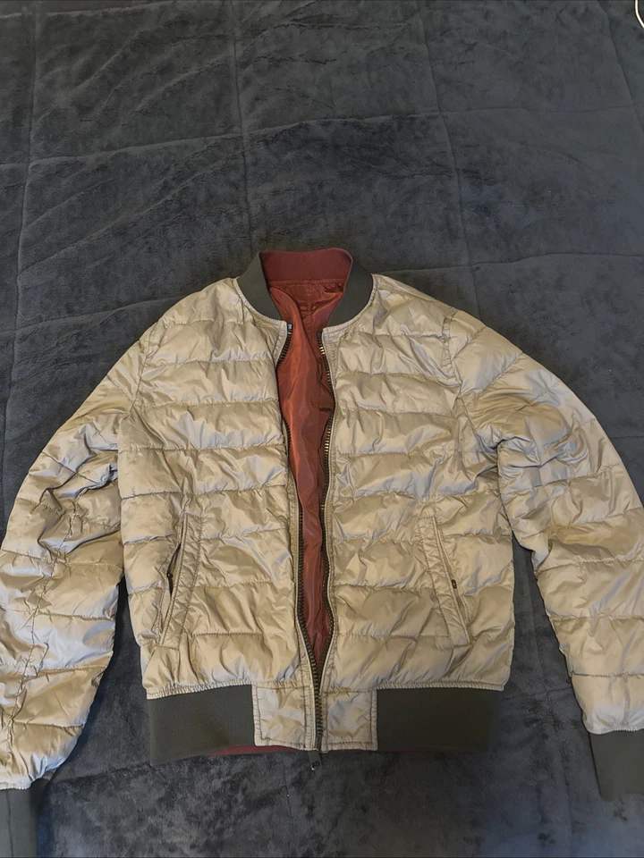 Chaqueta Bomber Express Hombre Reversible Borgoña Gris Talla Pequeña Foto 2 de 4