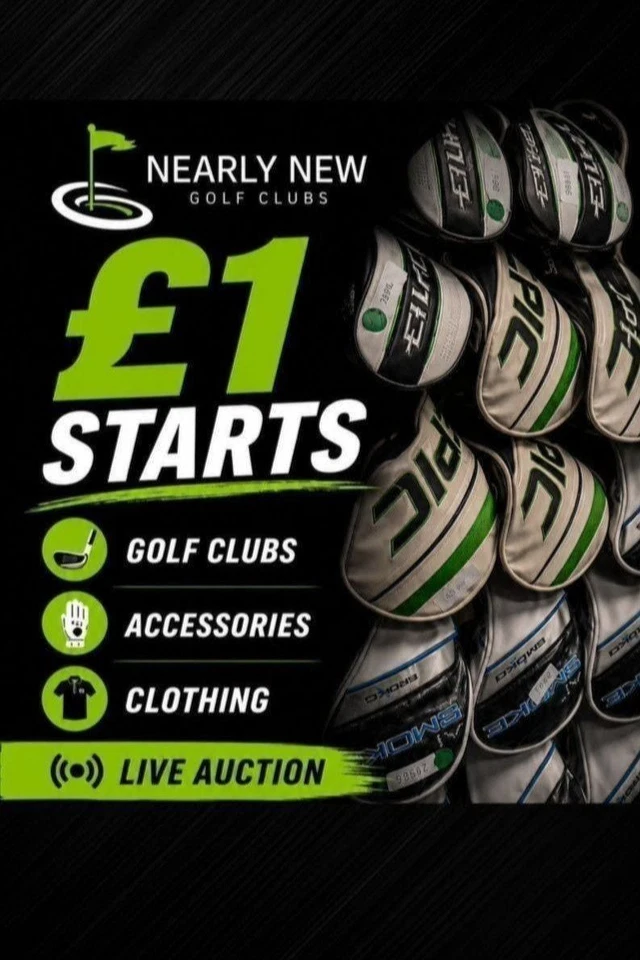 New & Used Golf Clubs, Balls, Clothing + More! £1 Starts!