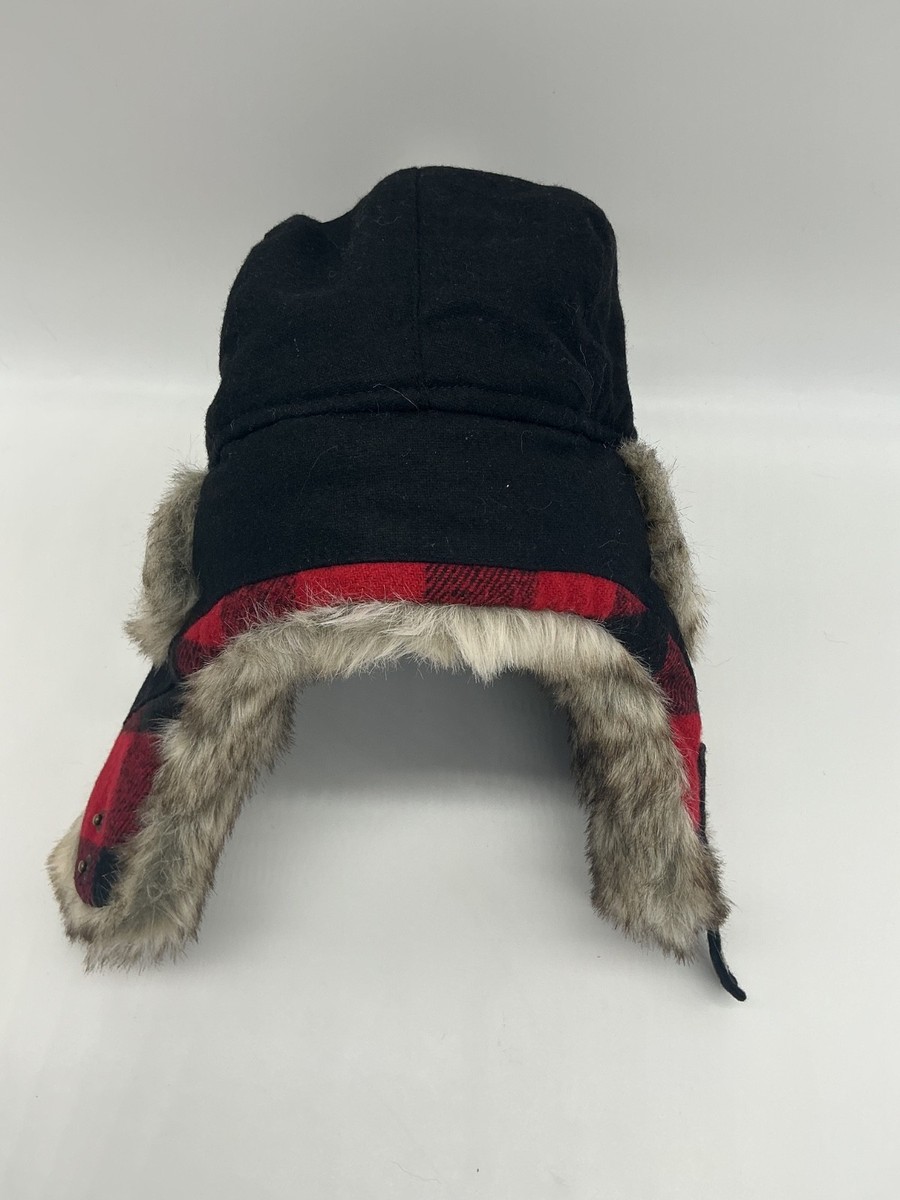 New Woolrich Trapper bomber Hat Cap plaid faux fur Medium  display picture 2