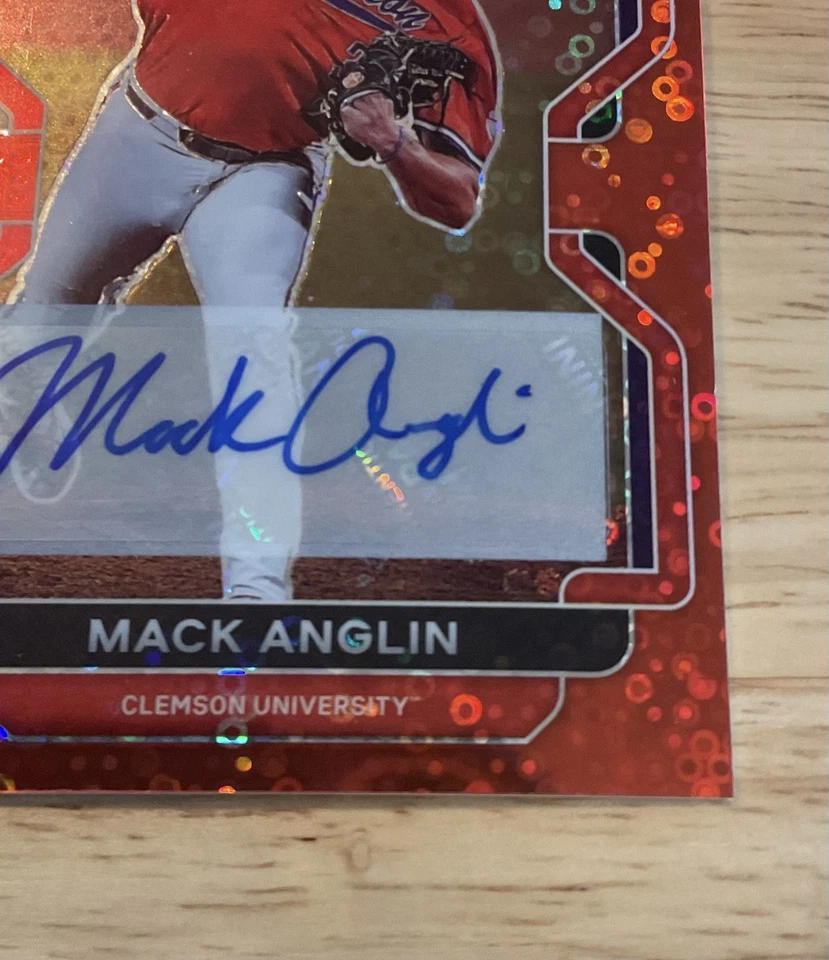 2022 Panini Prizm Draft Picks Red Donut Circle /99 Mack Anglin #PDP205 Auto M174 - Image 4 of 4