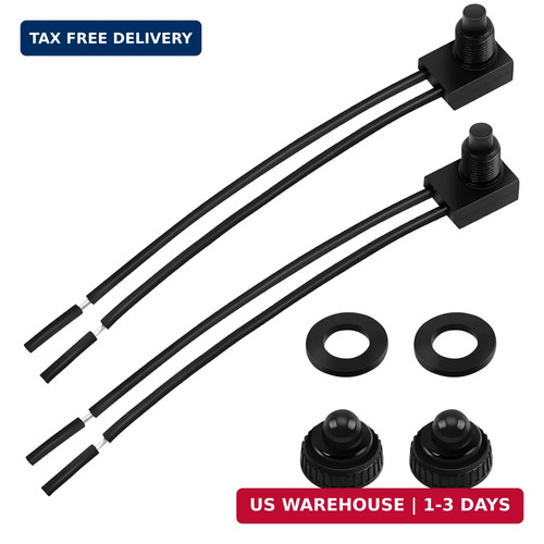 Waterproof Push Button Switch 12V ON/Off SPST Switch with 4.5''Lines KP-107 for
