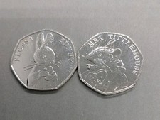 2018 - Mrs Tittlemouse & Flopsy Bunny - 50p Fifty Pence Coin -    Circulated(T4