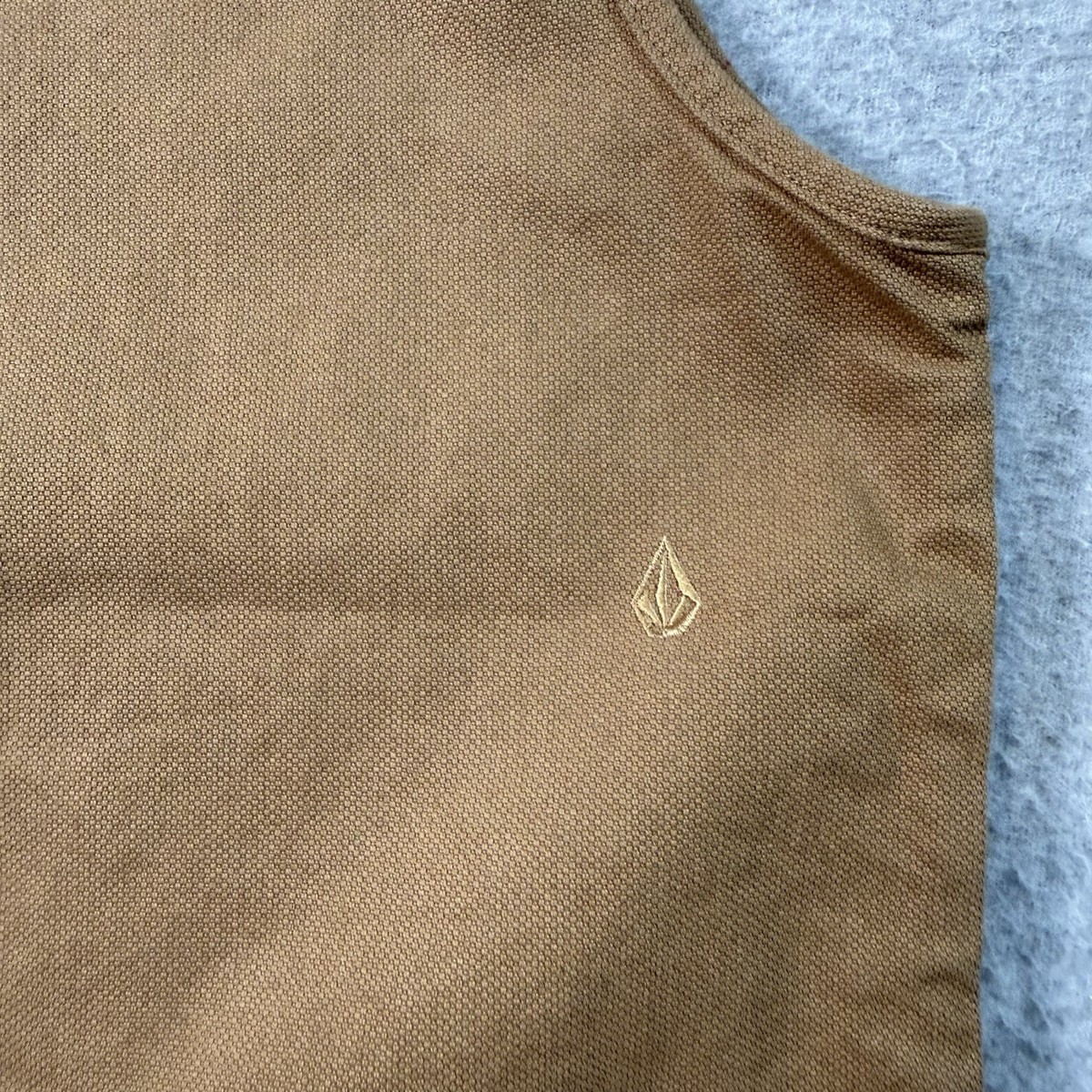 Volcom Tokyo True Vest Skate Canvas Workwear Brown Pockets Full 