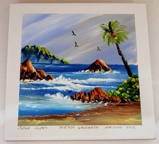 Jorge Lopez Puerto Vallarta Mexico Tile Wall Decor Hand Painted  8 in x 8 in