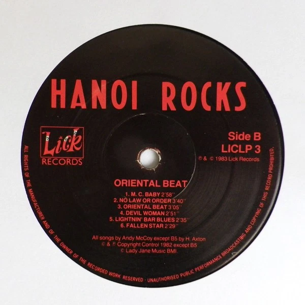 Hanoi Rocks - Oriental Beat LP 1983 Lick NM/VG+ - Image 4 of 4