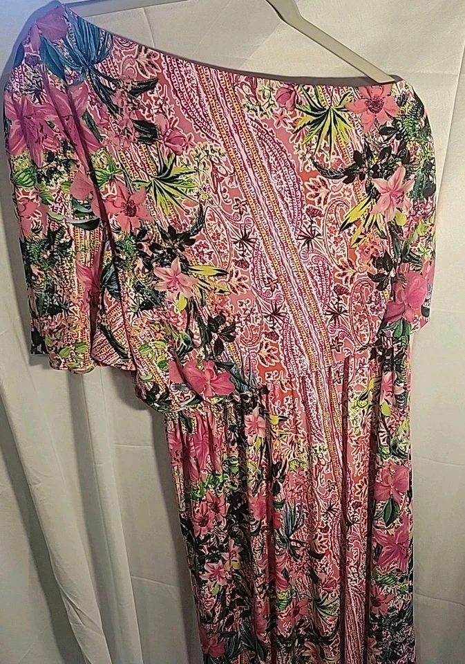 Vtg INC International Concepts Dress Womens Xl Pink Silk Fairy Grunge Barbiecore - Image 4 of 4