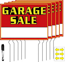 Garage Sale Signs, Double Sided 17"" X 13"",Garage Sale Signs with Stakes, Garag
