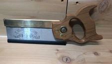 Vintage E. Garlick & Son Lynx Brand Sheffield England 8" Brass Back Hand Saw 