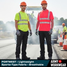 Portwest Hi-Vis T-Shirt Lightweight Sports-Type Fabric Breathable 40+ UPF Rated
