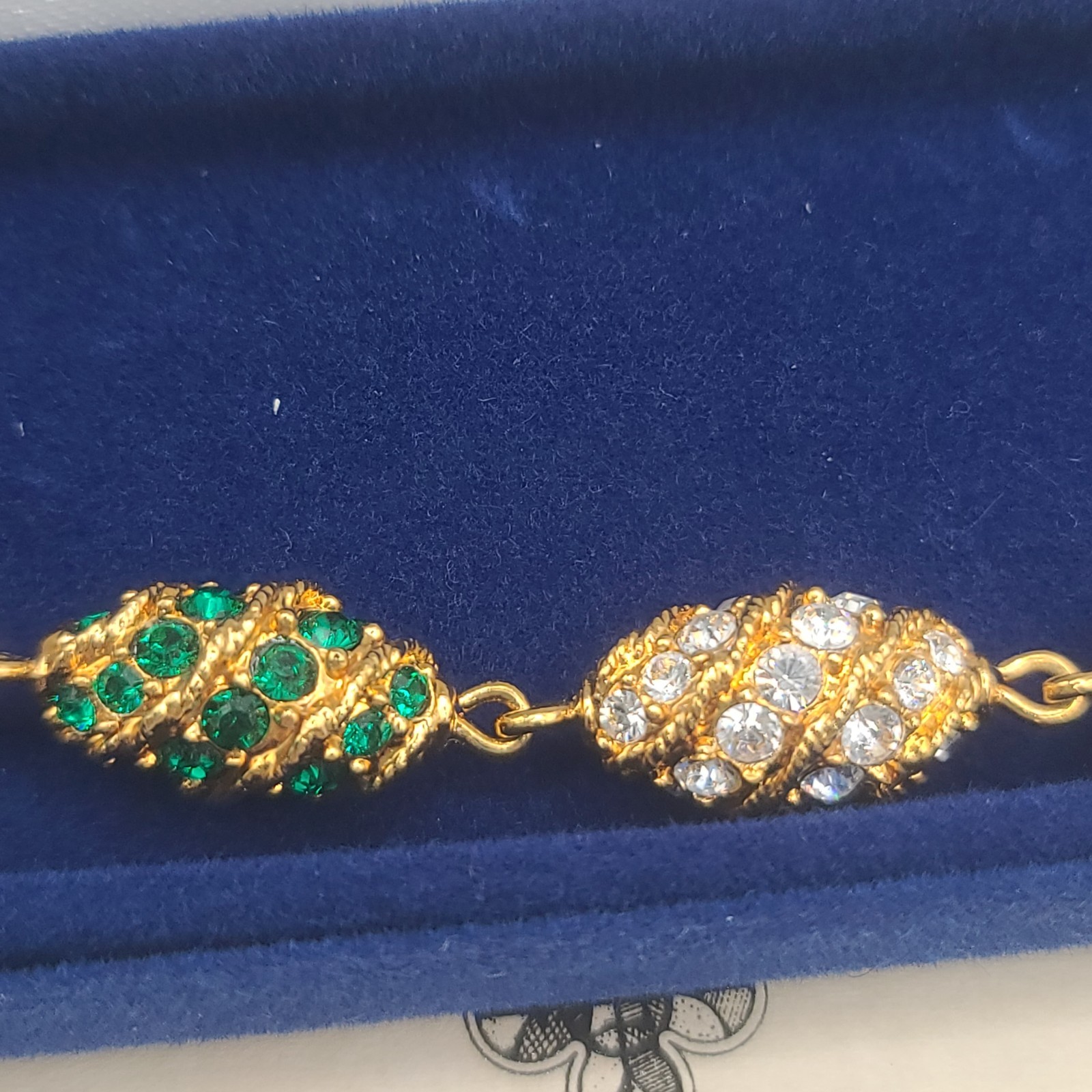 Vintage Camrose Kross JBK Gold Tone Rhinestone Bracelet 9"