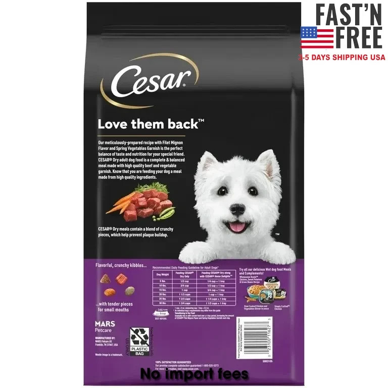 Cesar Filet Mignon and Spring Vegetables Dry Dog Food, 5 lb Bag