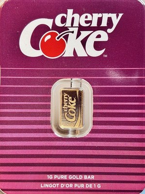 40th Anniversary COCA-COLA 1 Gramm 24 Karat Feingold-CHERRY COKE limitiert