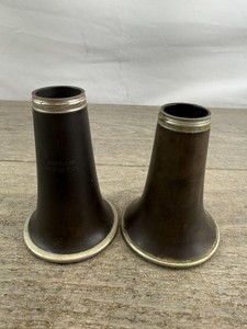 Vintage American Perfection Clarinet Bell Hard Rubber Parts Lot 2 USA