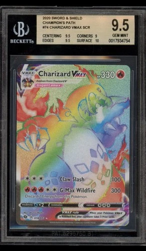 Pokemon Charizard VMAX Champion's Path Secret Rare 74 BGS 9.5 GEM MINT TCG Holo