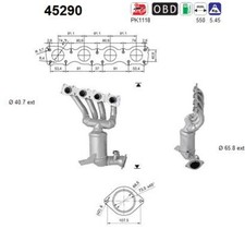 AS Katalysator 45290 für BMW 1er E81 E87 3er E92 E90 Touring E91 E93 E88 116 118
