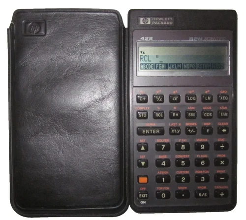 Vintage Hewlett Packard HP 42S RPN Scientific . bon état.+ Etui d'origine -piles