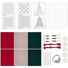2X(Weihnachts-Set: -Garn, Wasserlösliche Stickmuster, Stickset für A9808