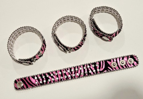 Pulseras envolventes con estampado de cebra de cuero a presión brazalete de cristal 12 piezas - Imagen 24 de 24