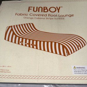 Funboy Fabric Covered Pool Lounge Orange Cabana Striped Subbed 