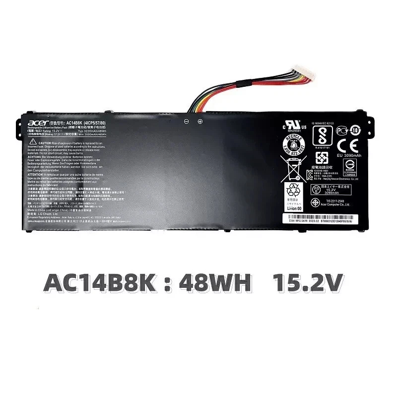 New Genuine Battery For Acer AC14B8K AC14B3K AC14B7K AC14B8K AP14B8K 15.2V 48Wh - Image 2 of 4