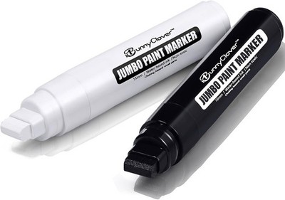 Paint Markers Pens, 2 Pack of Black and White, 1 & 1 White 