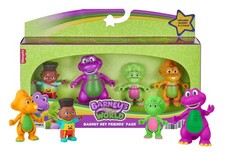 Fisher-Price Barney's World Barney Hey Friends 4 Pack 3" Figures New in Package