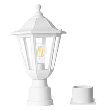 Outdoor Post Light Outdoor White Lamp Post Light Fixture With Pier Mount Base Wa