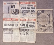 4 1/2 HERALD EXAMINER Los Angeles NEWSPAPERS JULY 1969 MOON LAUNCH & LANDING