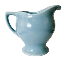 Vintage Santa Anita Ware California Pottery Blue Pitcher 4.25" MCM Ceramics USA