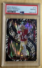 2024 Panini Select Ricky Pearsall #173 Zebra Prizm Premier Level PSA 10 💎 POP 9
