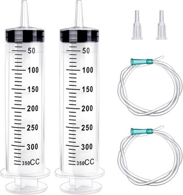 2 Stück Großer Spritze 250ml 350ml 550ml , Plastikspritze mit Schlauch, Liquid M
