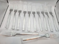 12 Fortessa Lucca Faceted 8” 18/10 StainlessSteel Extra Heavy Weight Dinner Fork