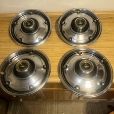 1969 - 1975 Chevy C10 12 Ton Factory Deluxe Full Wheel Covers Hubcaps Oem Set 4 1969 - 1975 Chevy C10 12 Ton Factory Deluxe Full Wheel Covers Hubcaps Oem Set 4