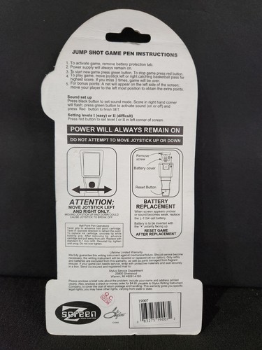 Vintage Z Screen Digital Game Pen Special Limited Edition Jumpshot Basketball - Afbeelding 3 van 3