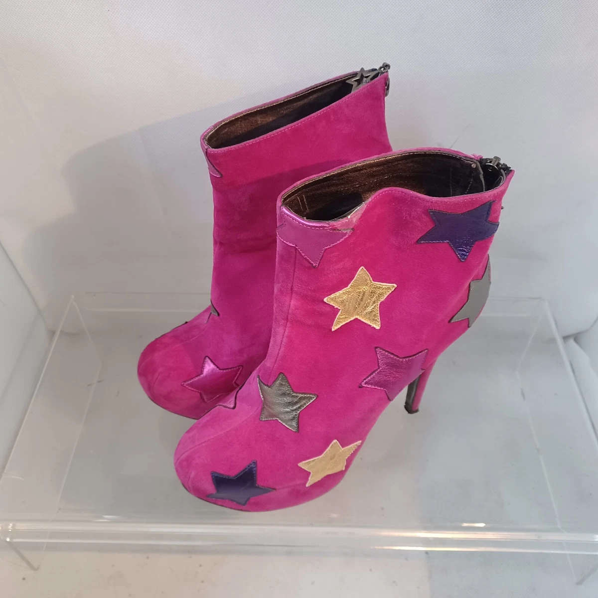 Hot pink shop suede boots