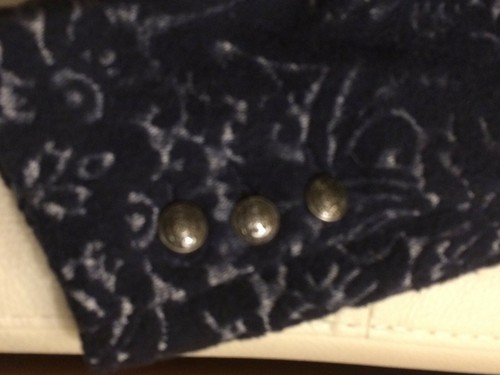 CAbi Textured Patterned Blazer Dark Navy, Silver, Black Size 8 - Picture 8 of 9